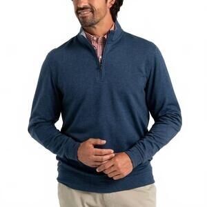 NEW DUCK HEAD long sleeve dunmore 1/4 pullover in royal navy heather